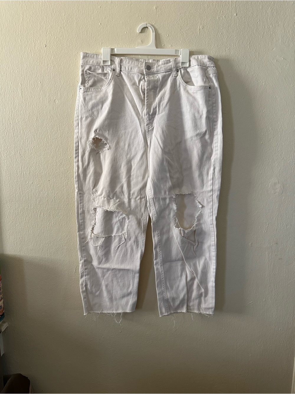 wild fable High-Rise Straight White Distressed Boyfriend Jeans